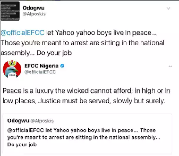 "Let Yahoo Yahoo Boys Live In Peace" - Man Tells EFCC. See The Reply He Got